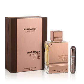 Al Haramain Amber Oud Tobacco Edition EDP 200 ml + Spray tascabile ricaricabile