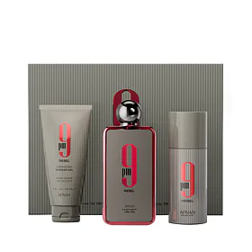 Afnan 9 pm Rebel EDP 100 ml + spray corpo 150 ml + gel doccia 150 ml