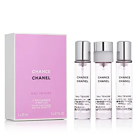 Chanel Chance Eau Tendre EDT 3 x 20 ml donna con spray ricaricabile